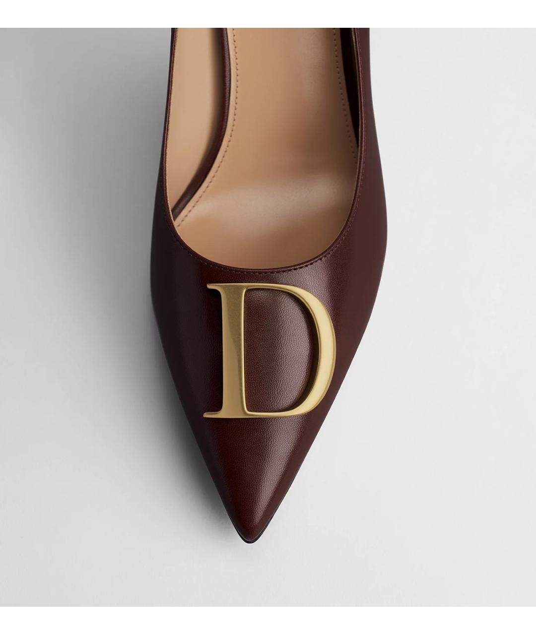 CHRISTIAN DIOR Бордовые кожаные туфли, фото 4