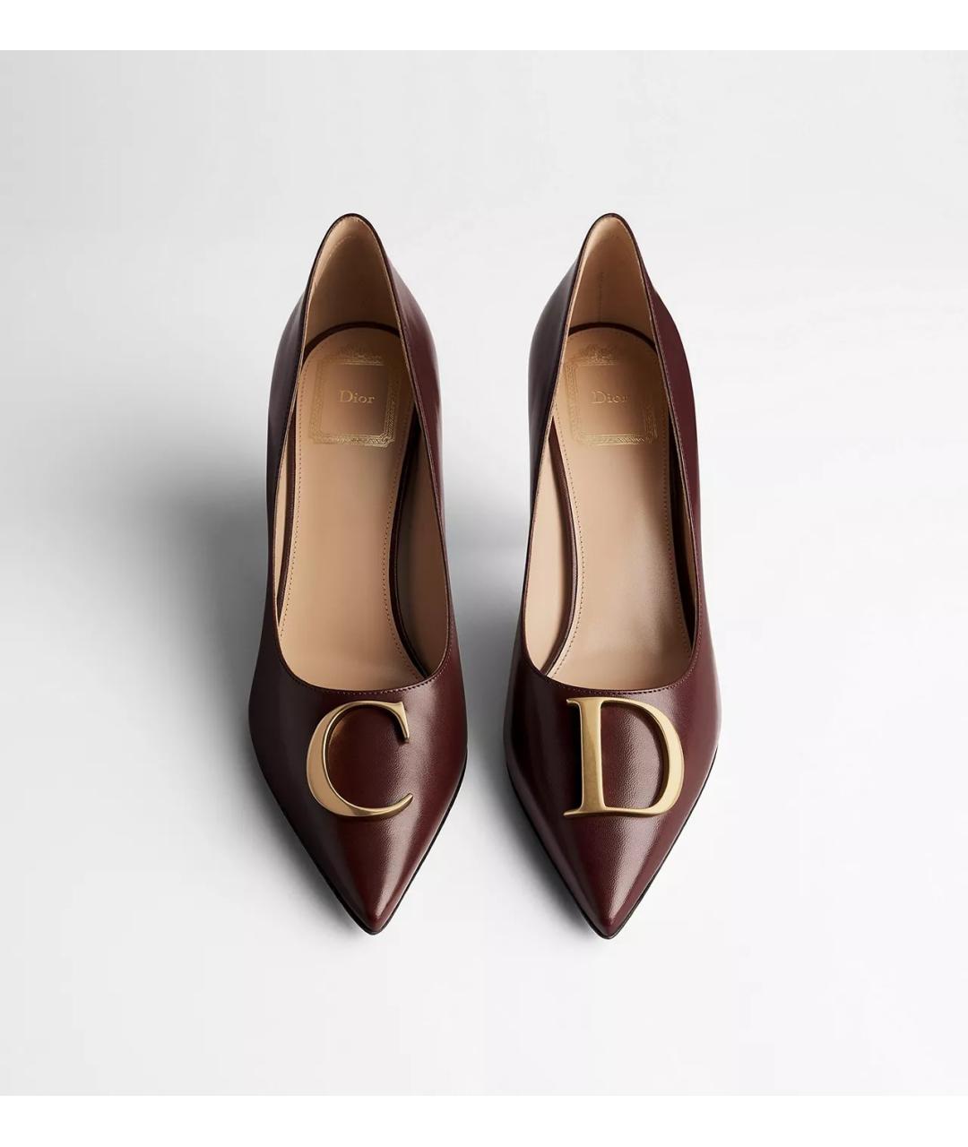 CHRISTIAN DIOR Бордовые кожаные туфли, фото 3