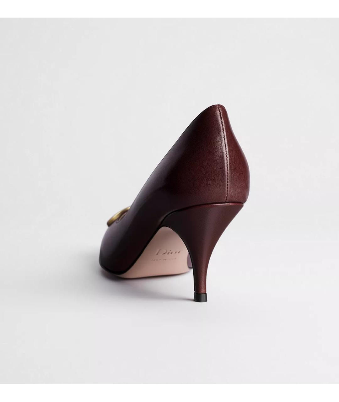 CHRISTIAN DIOR Бордовые кожаные туфли, фото 2
