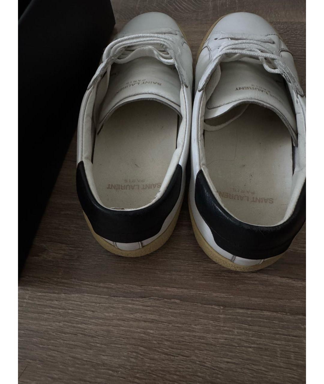 SAINT LAURENT Белые кожаные кеды, фото 4