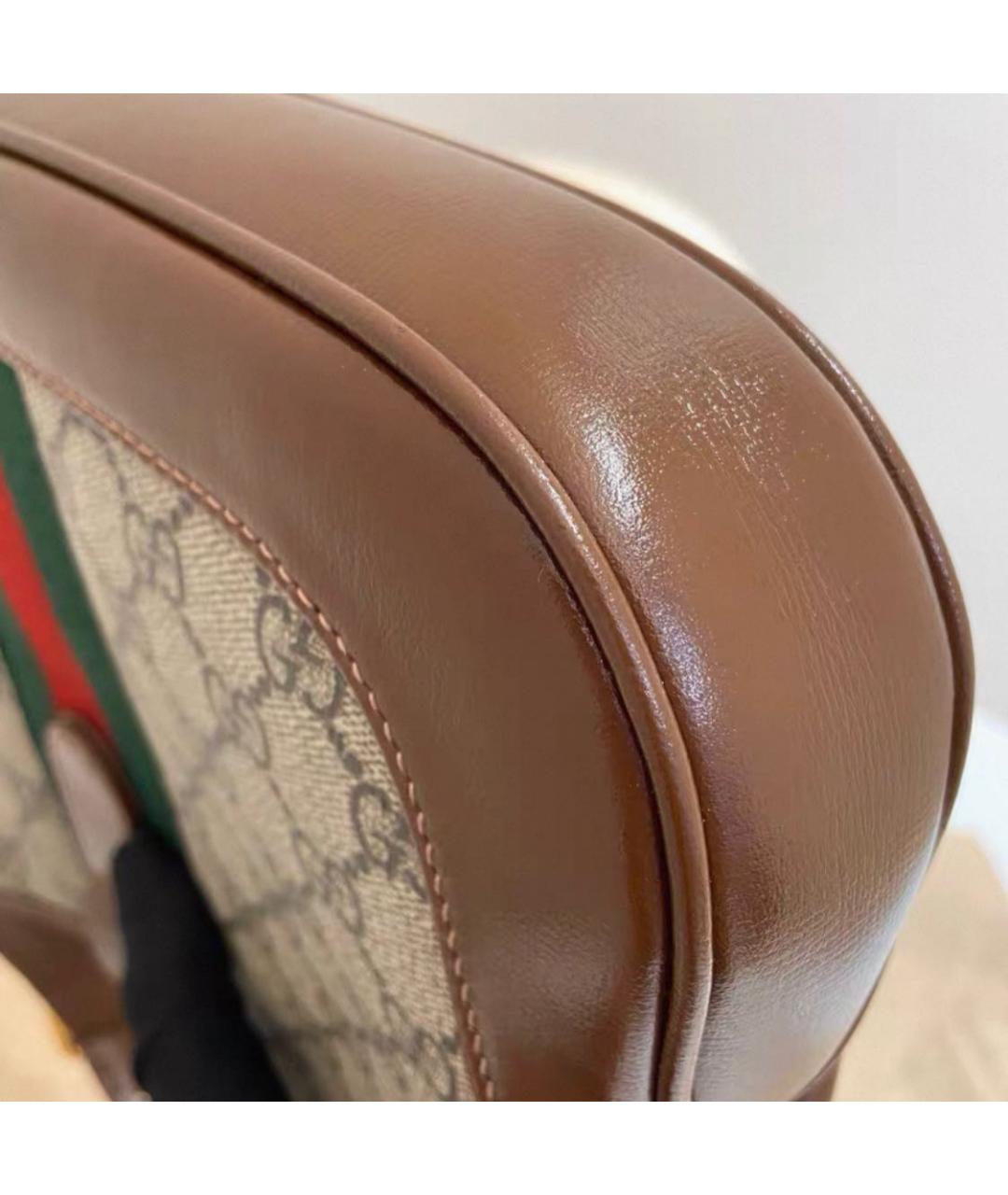 GUCCI Коричневая кожаная сумка с короткими ручками, фото 7