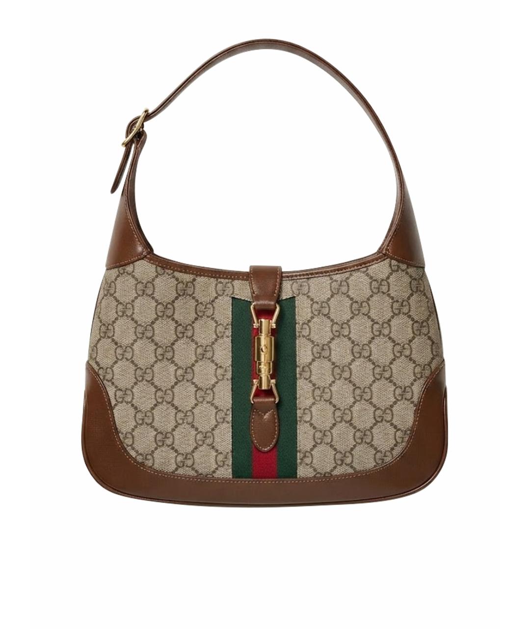 GUCCI Коричневая кожаная сумка с короткими ручками, фото 1