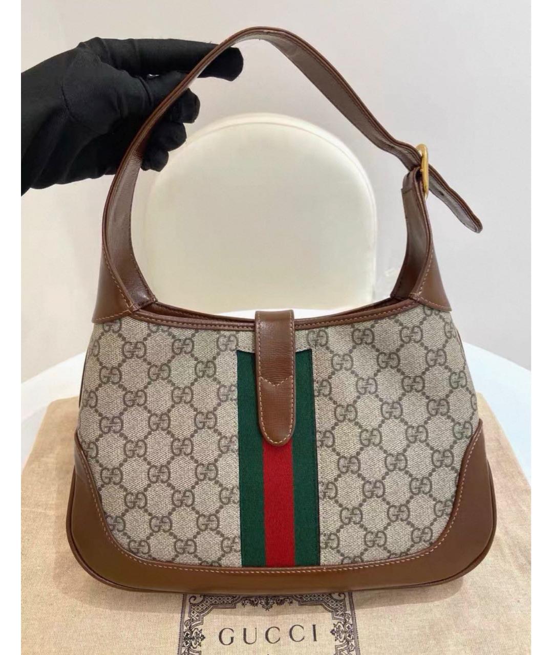 GUCCI Коричневая кожаная сумка с короткими ручками, фото 2