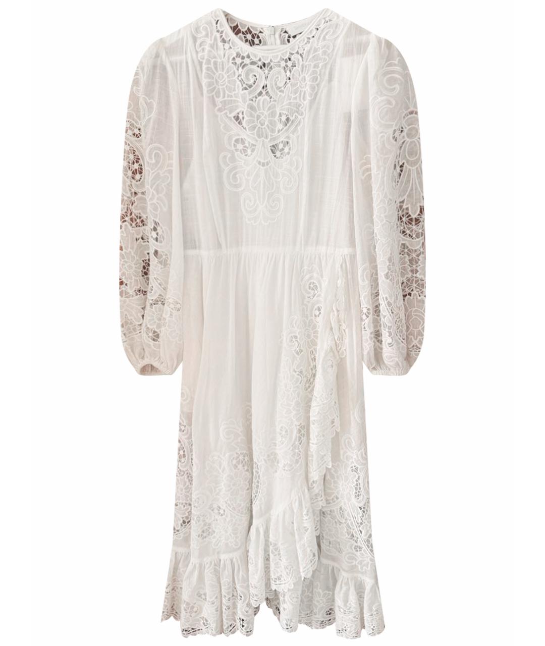 ZIMMERMANN Белое хлопковое повседневное платье, фото 1