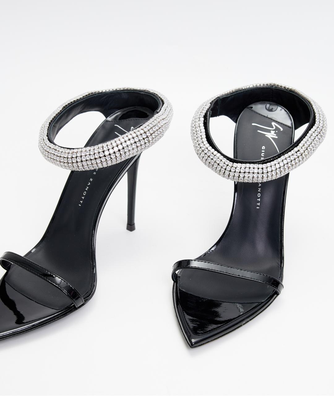 GIUSEPPE ZANOTTI DESIGN Черные кожаные босоножки, фото 3