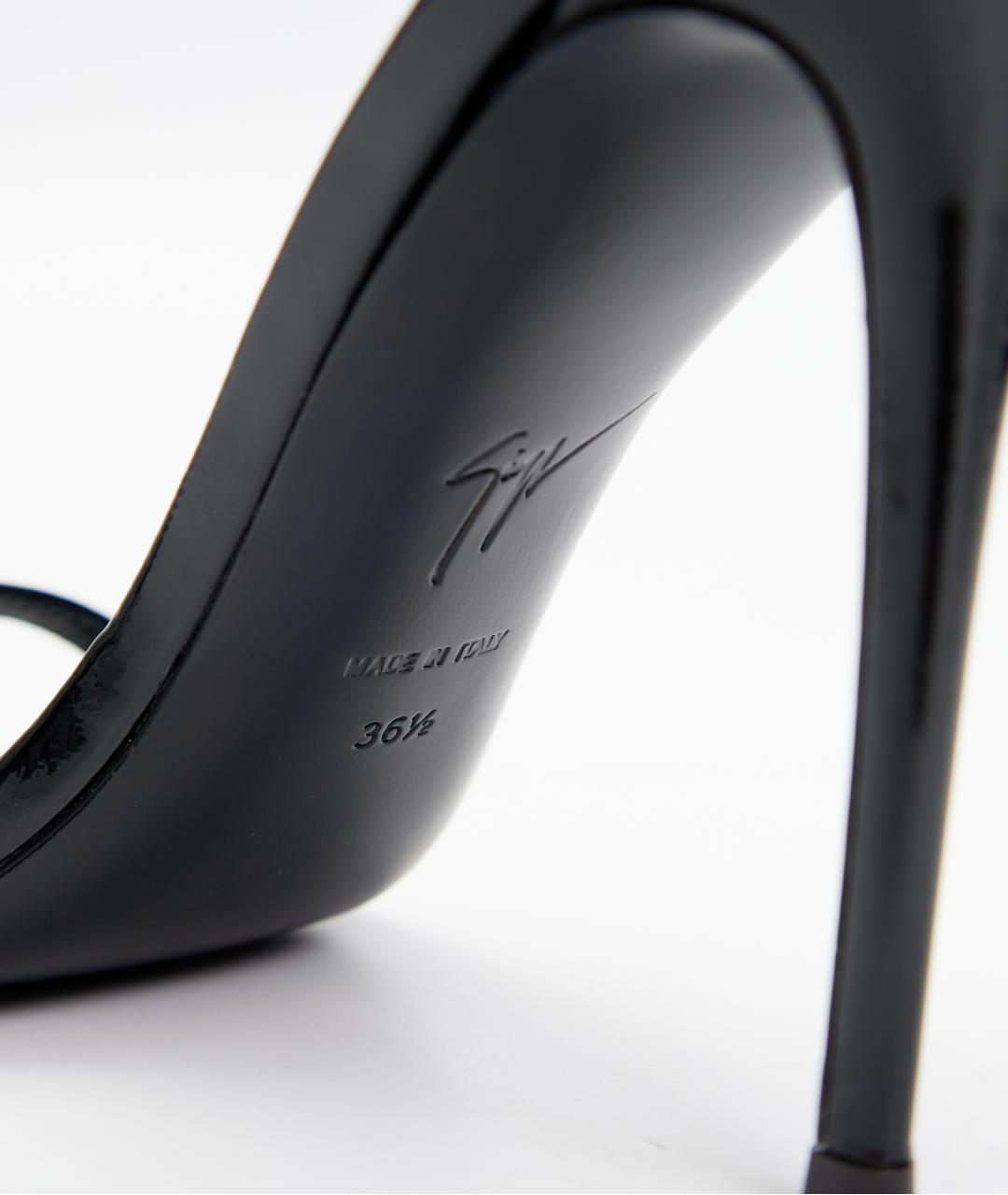 GIUSEPPE ZANOTTI DESIGN Черные кожаные босоножки, фото 6