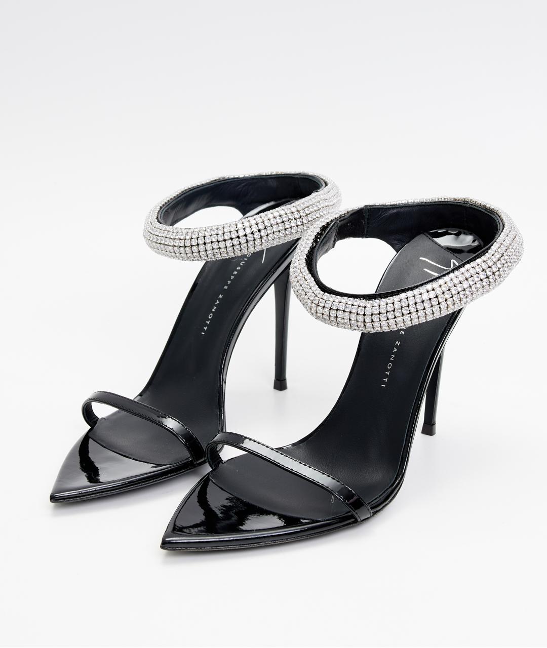 GIUSEPPE ZANOTTI DESIGN Черные кожаные босоножки, фото 2