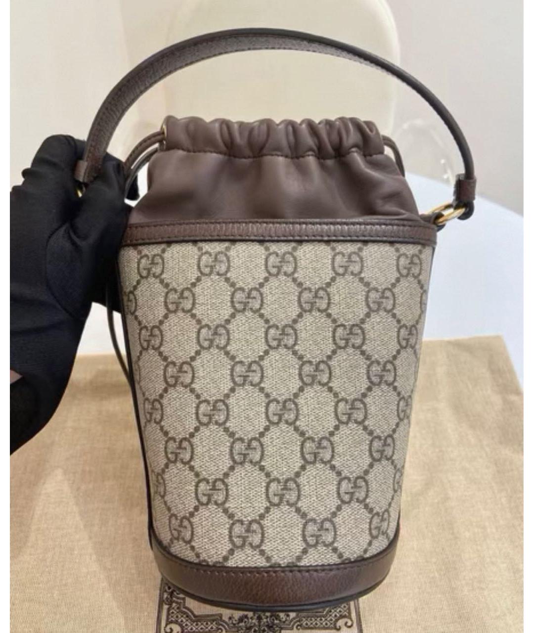 GUCCI Коричневая кожаная сумка тоут, фото 2