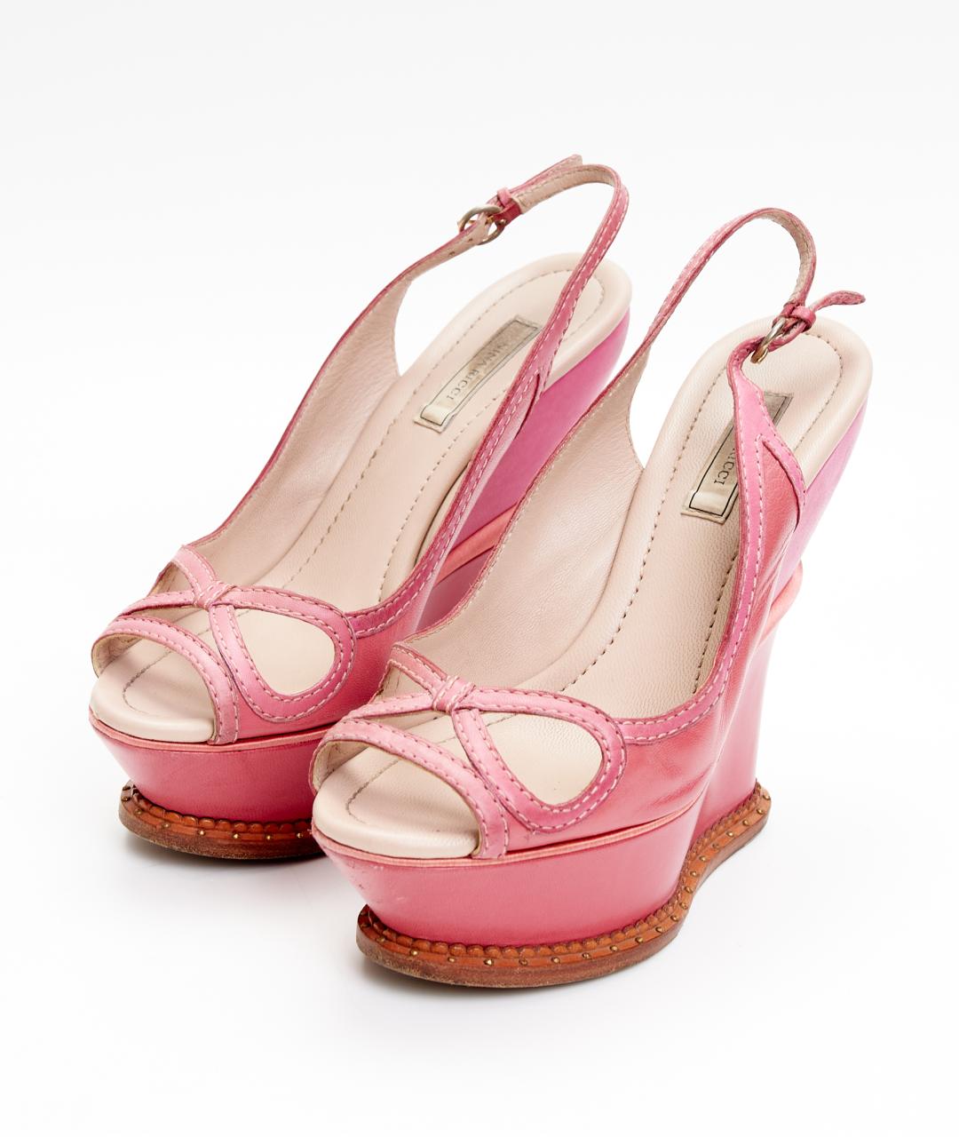 NINA RICCI Розовые кожаные босоножки, фото 2
