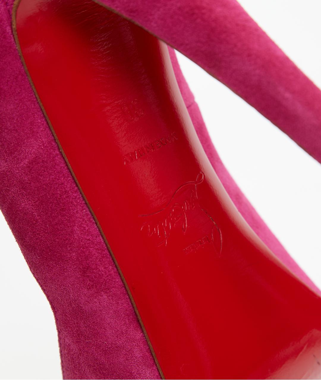 CHRISTIAN LOUBOUTIN Розовые замшевые туфли, фото 4