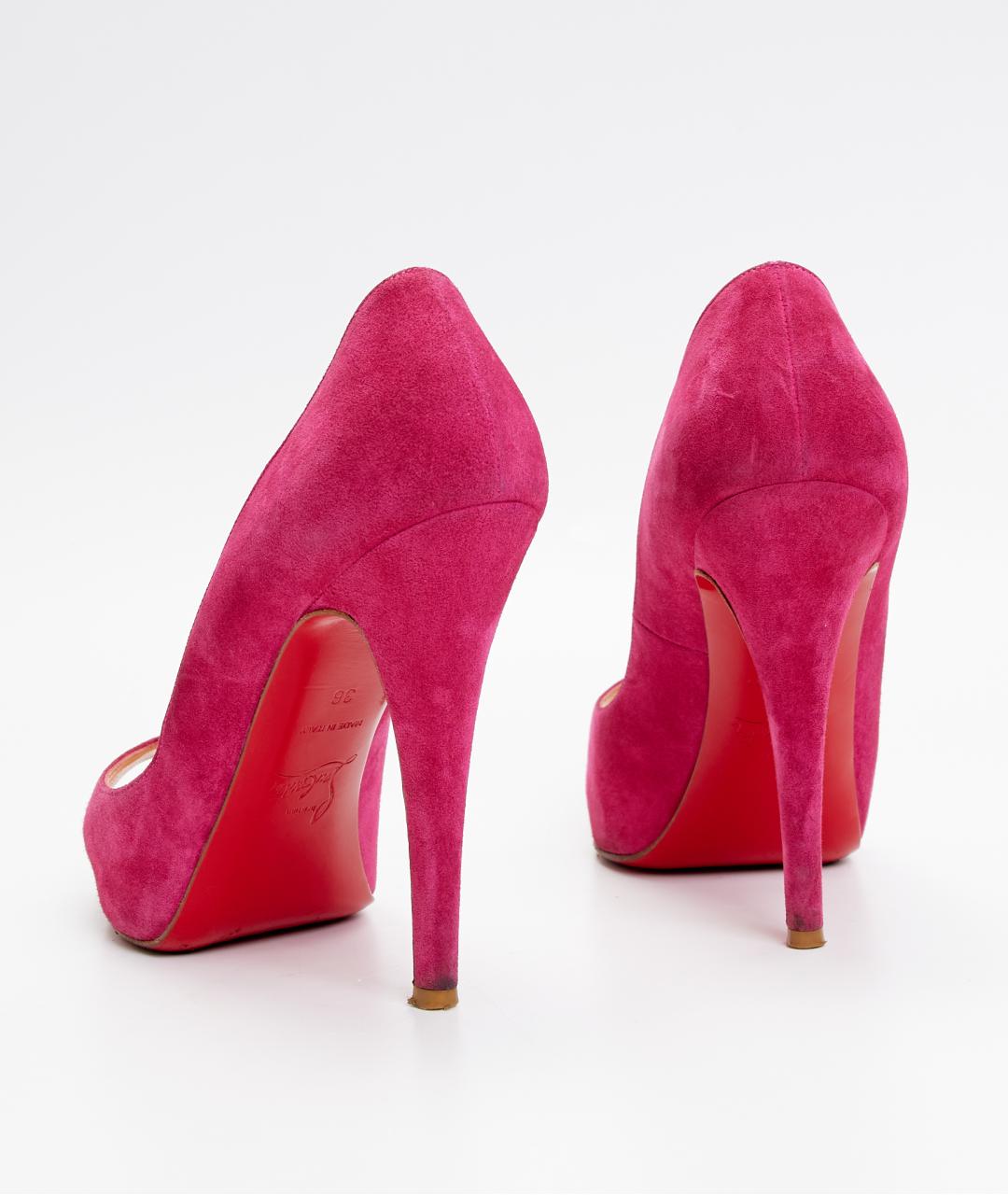 CHRISTIAN LOUBOUTIN Розовые замшевые туфли, фото 3