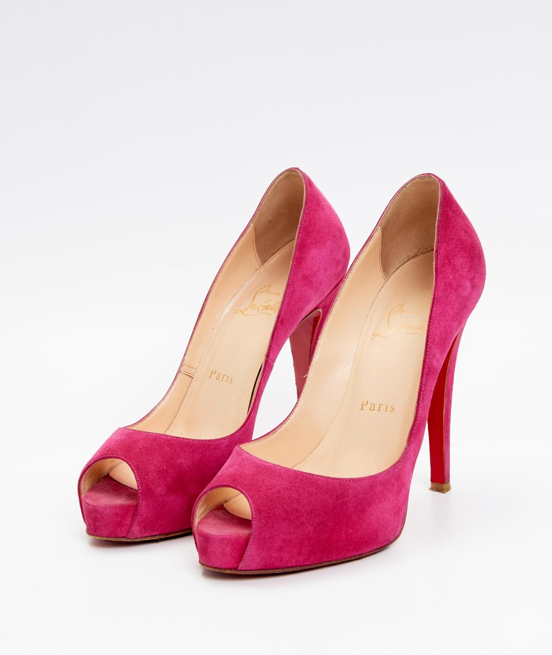 CHRISTIAN LOUBOUTIN Розовые замшевые туфли, фото 2