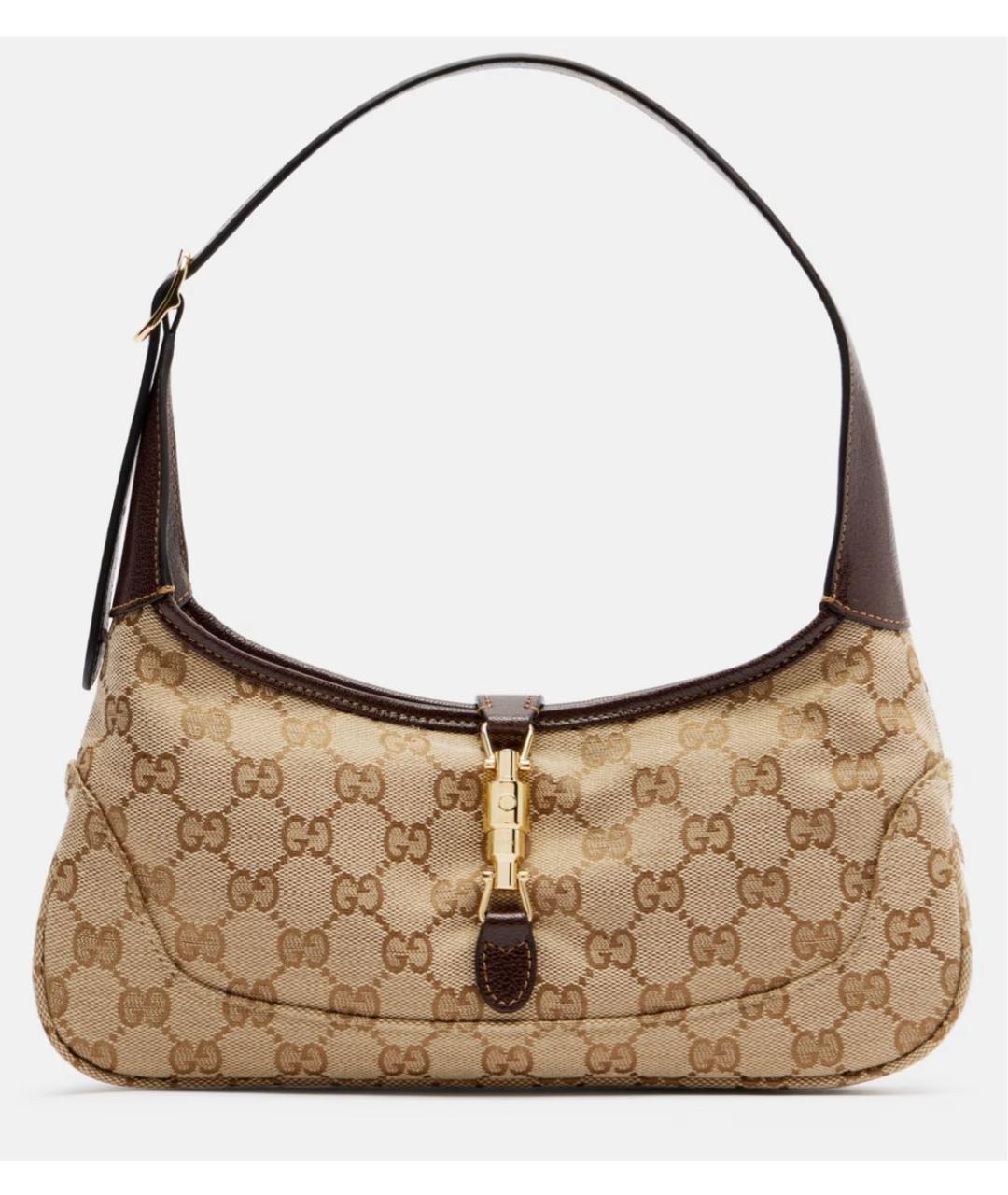 GUCCI Коричневая тканевая сумка с короткими ручками, фото 9