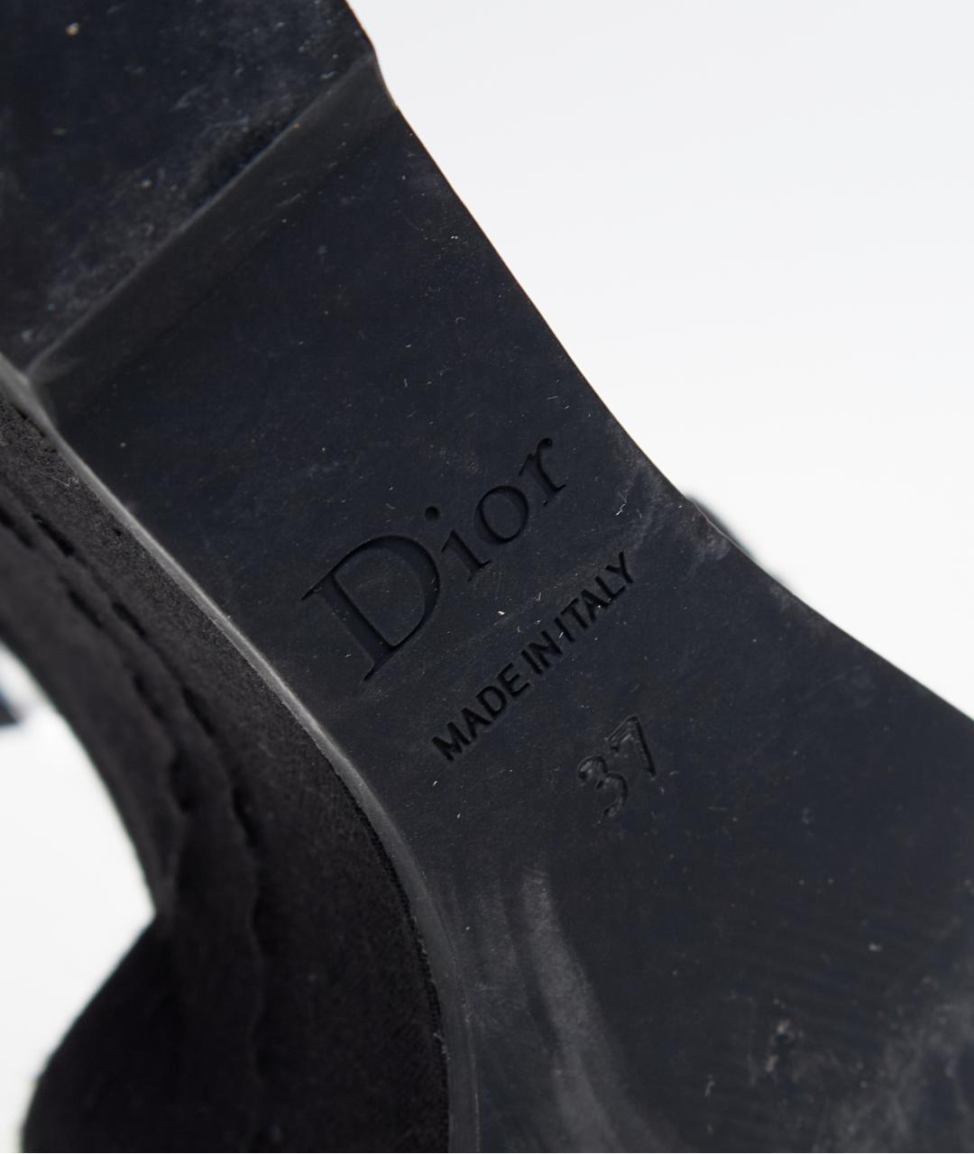 CHRISTIAN DIOR Черные замшевые босоножки, фото 4