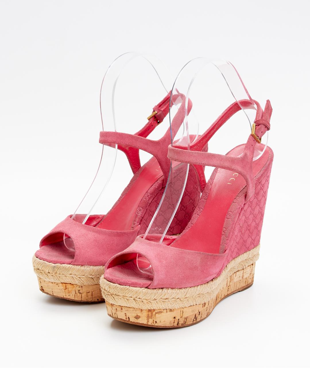 GUCCI Розовые замшевые босоножки, фото 2