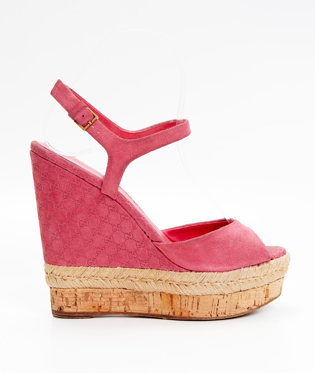 GUCCI Розовые замшевые босоножки, фото 5