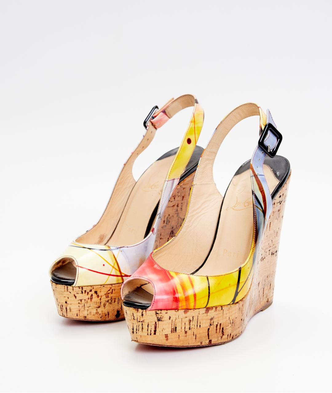 CHRISTIAN LOUBOUTIN Бежевые кожаные туфли, фото 2