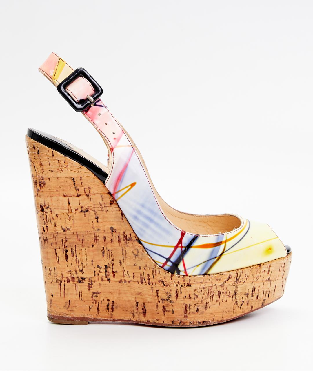 CHRISTIAN LOUBOUTIN Бежевые кожаные туфли, фото 5