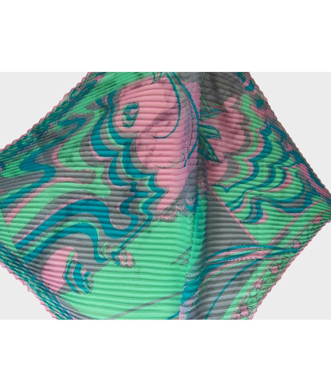 EMILIO PUCCI Бирюзовый шелковый платок, фото 7
