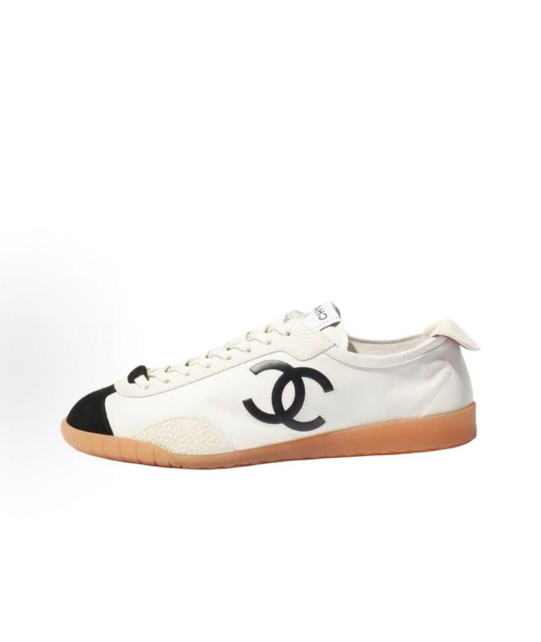 CHANEL Белые кожаные кеды, фото 7