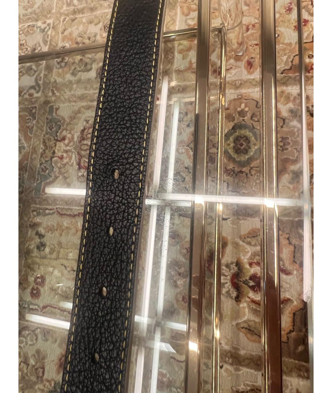 LOUIS VUITTON Черный кожаный ремень, фото 4