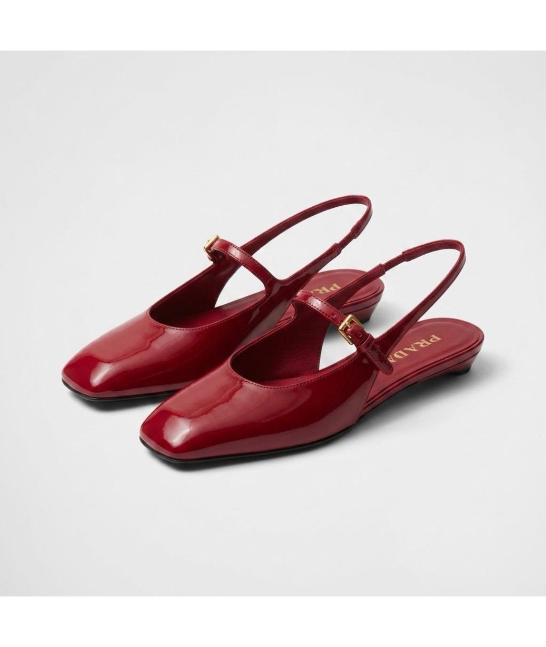 PRADA Красные босоножки из лакированной кожи, фото 2