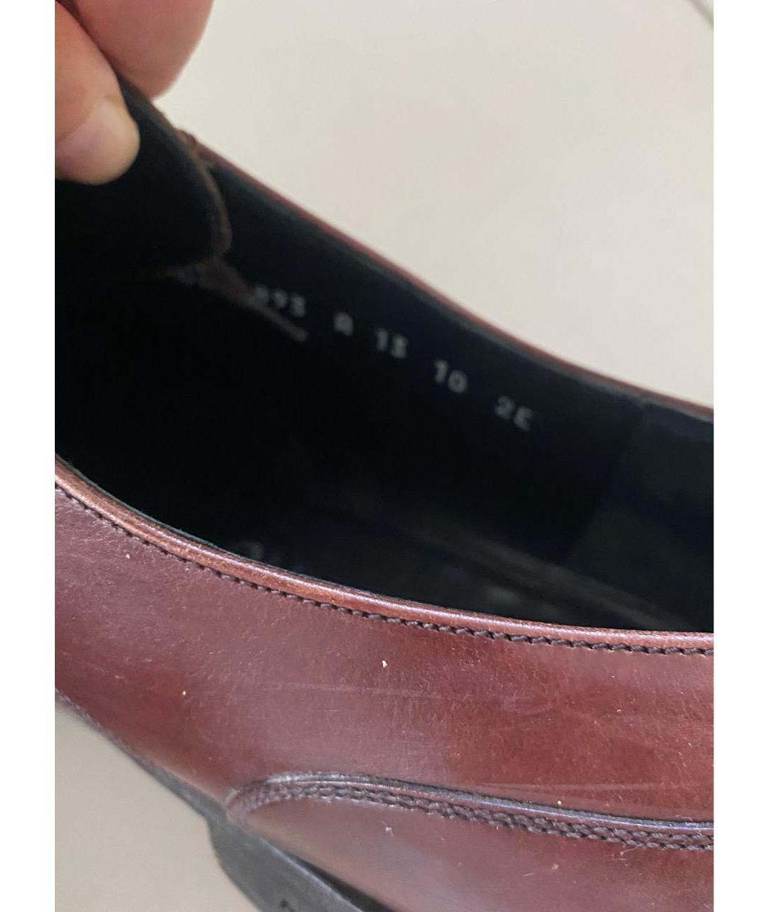 FERRAGAMO Коричневые кожаные низкие ботинки, фото 7