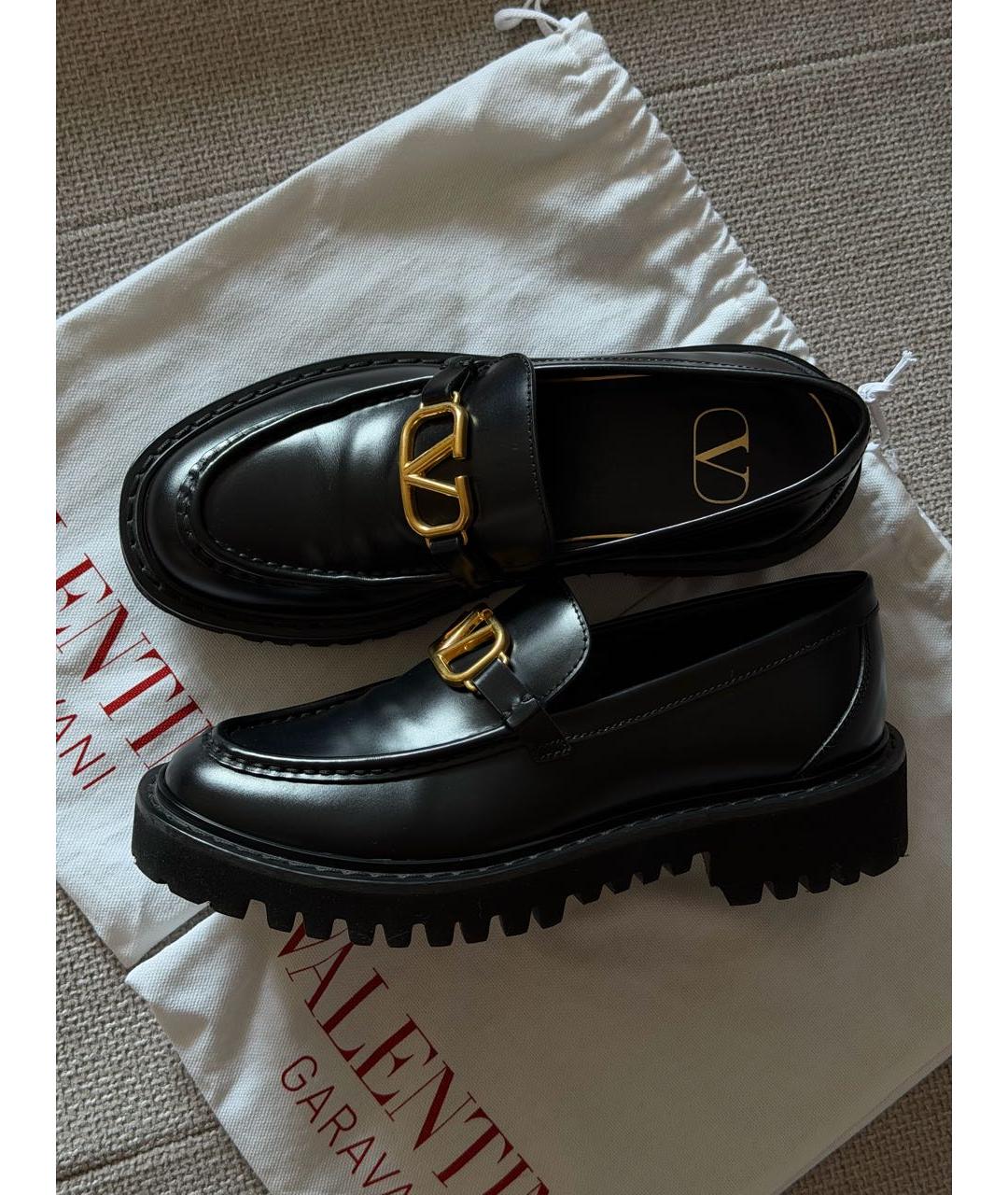 VALENTINO Черные кожаные лоферы, фото 6