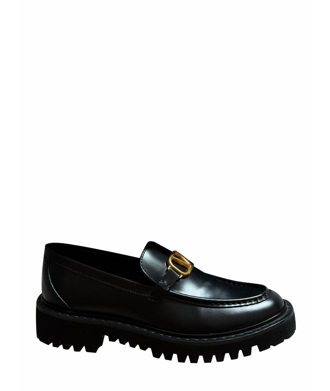 VALENTINO Черные кожаные лоферы, фото 1