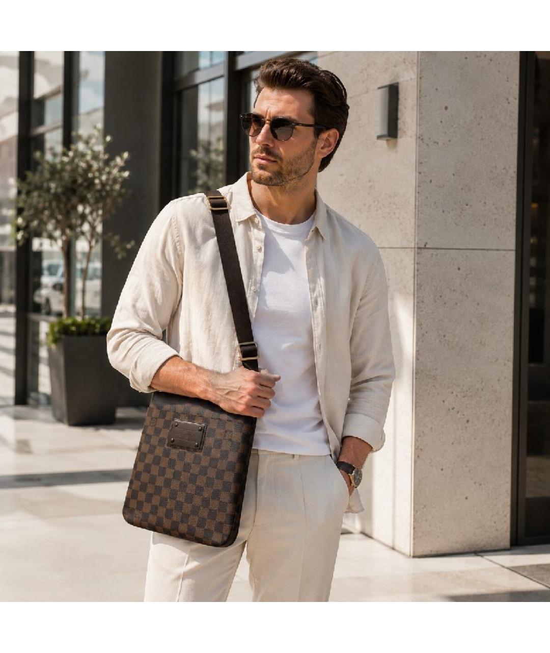 LOUIS VUITTON Коричневая сумка на плечо из канвы, фото 9