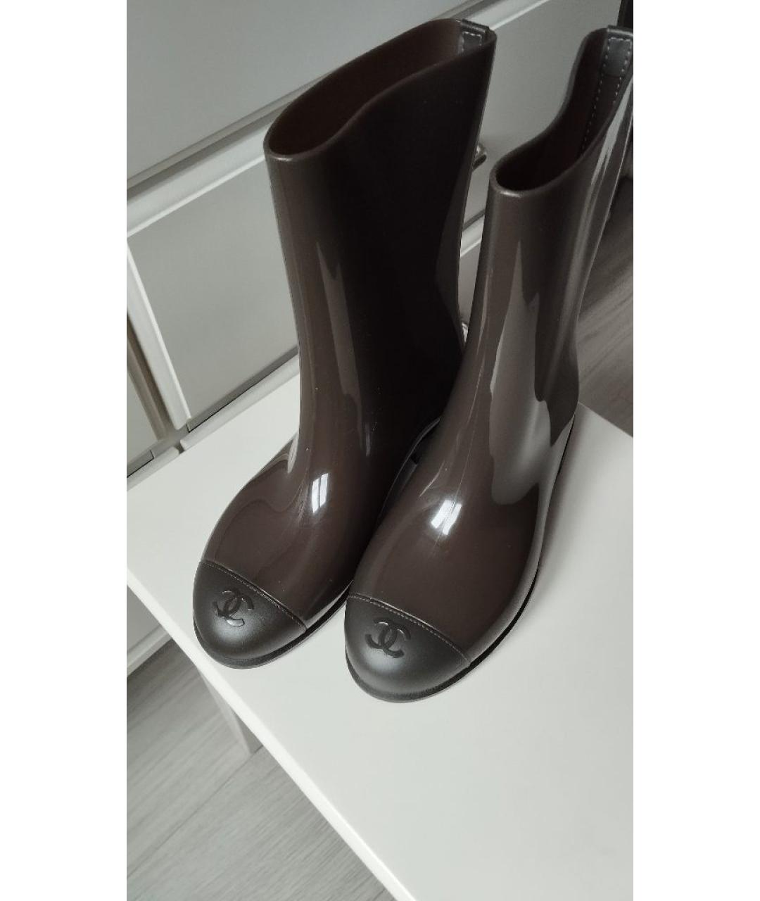 CHANEL Хаки резиновые сапоги, фото 2