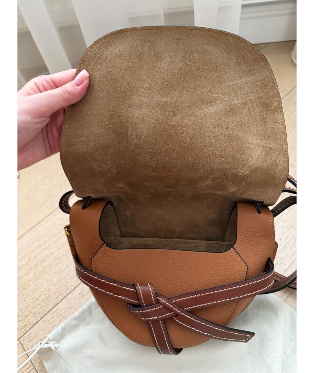 LOEWE Коричневая кожаная сумка через плечо, фото 2