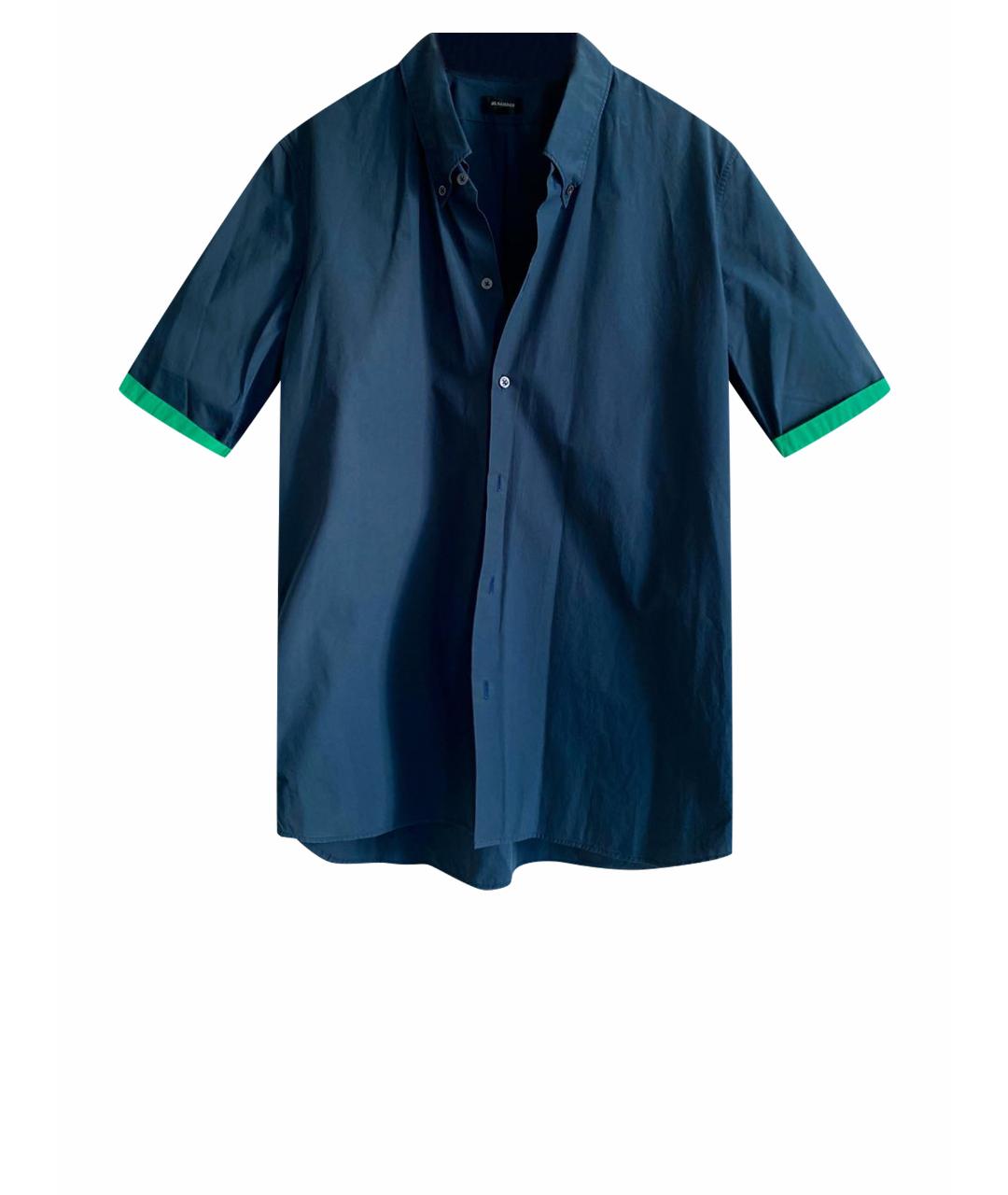 JIL SANDER Темно-синяя хлопковая кэжуал рубашка, фото 1