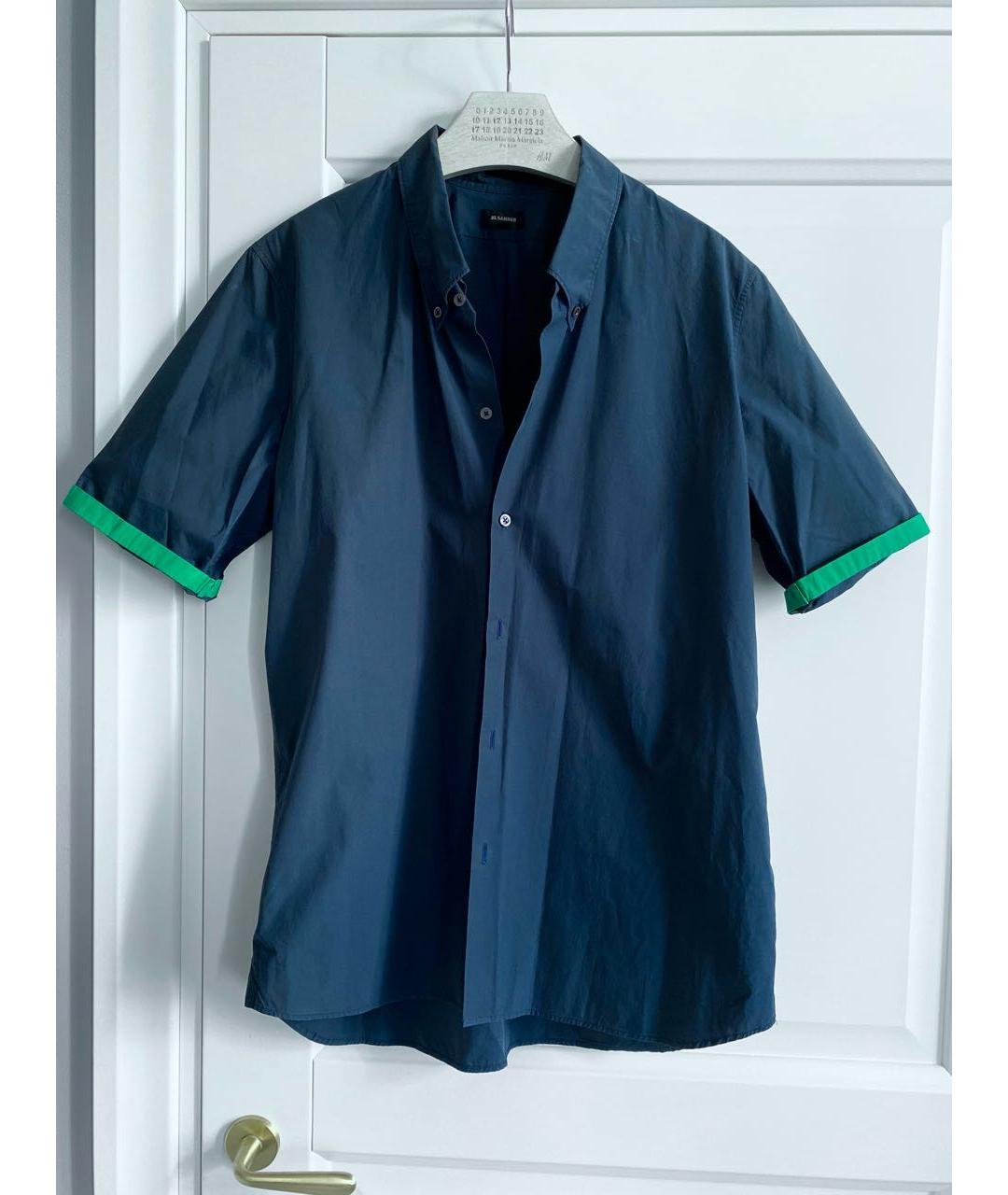 JIL SANDER Темно-синяя хлопковая кэжуал рубашка, фото 5