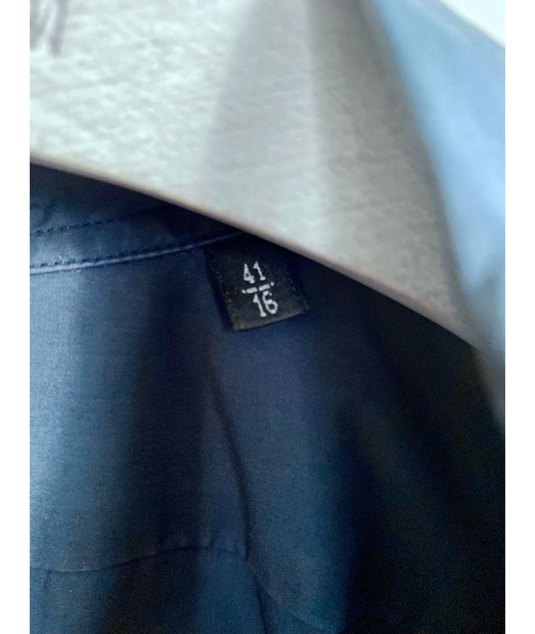 JIL SANDER Темно-синяя хлопковая кэжуал рубашка, фото 3