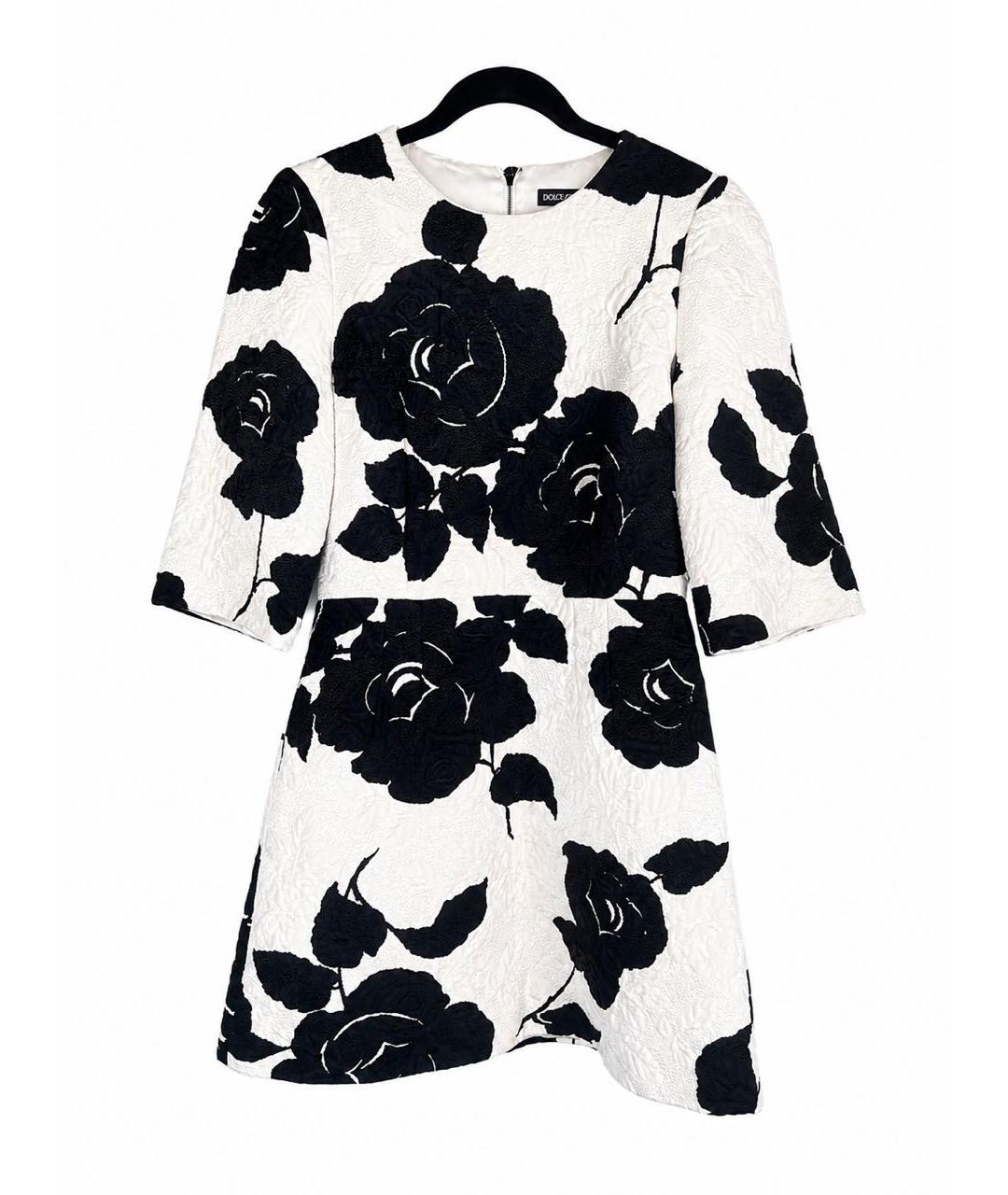 DOLCE&GABBANA Белое вискозное коктейльное платье, фото 8