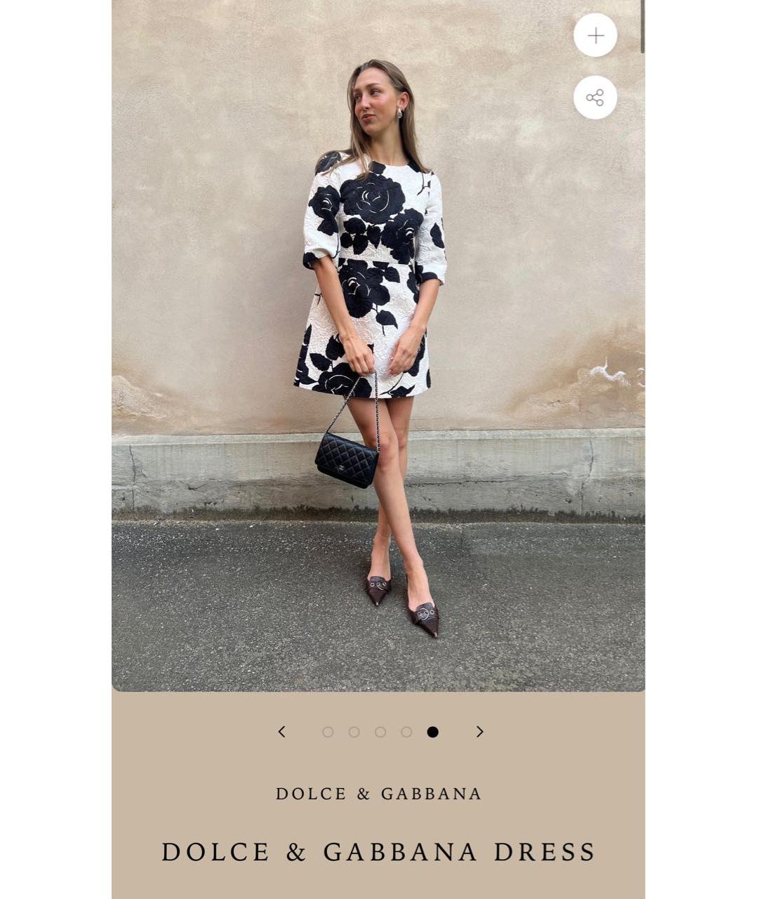 DOLCE&GABBANA Белое вискозное коктейльное платье, фото 5