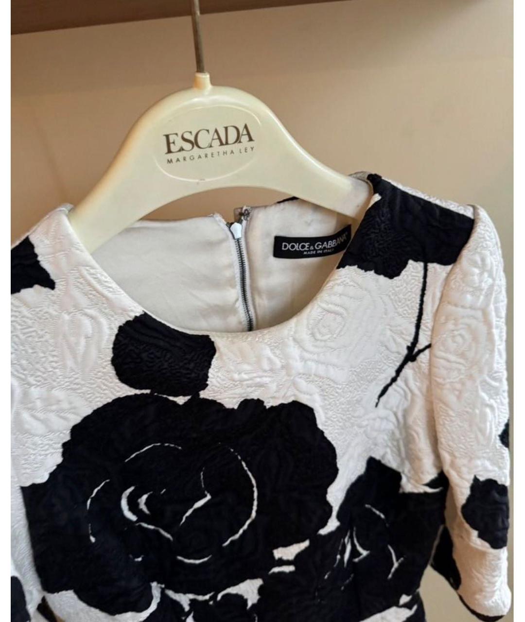 DOLCE&GABBANA Белое вискозное коктейльное платье, фото 3