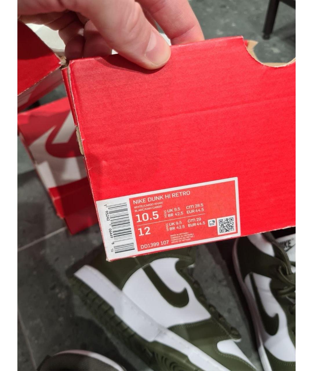 NIKE Хаки кожаные высокие кроссовки / кеды, фото 8