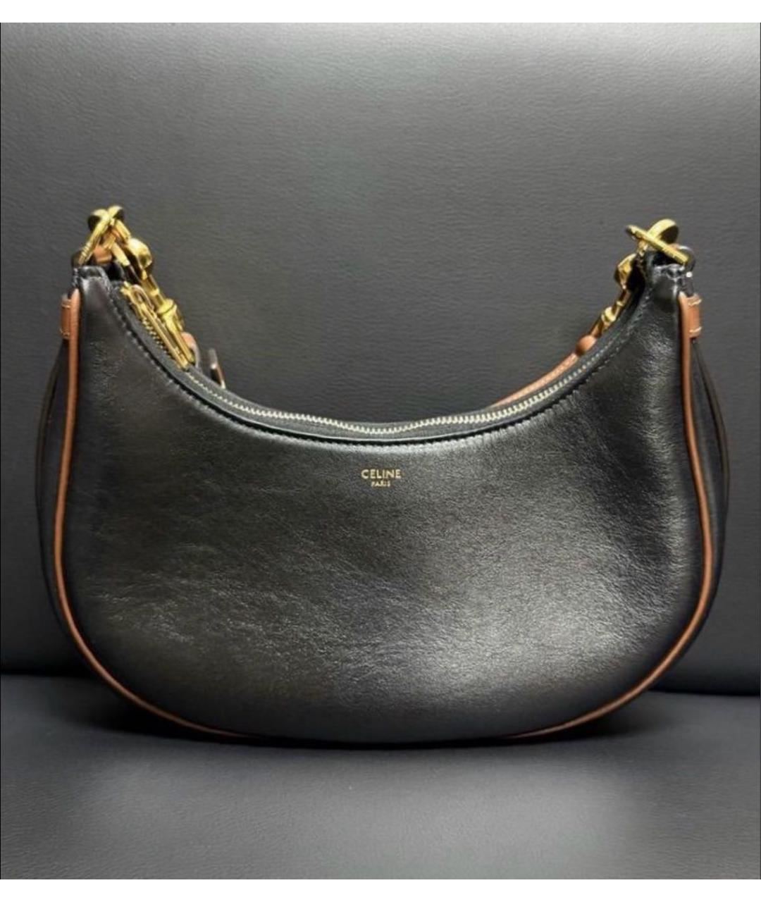 CELINE Черная кожаная сумка с короткими ручками, фото 5