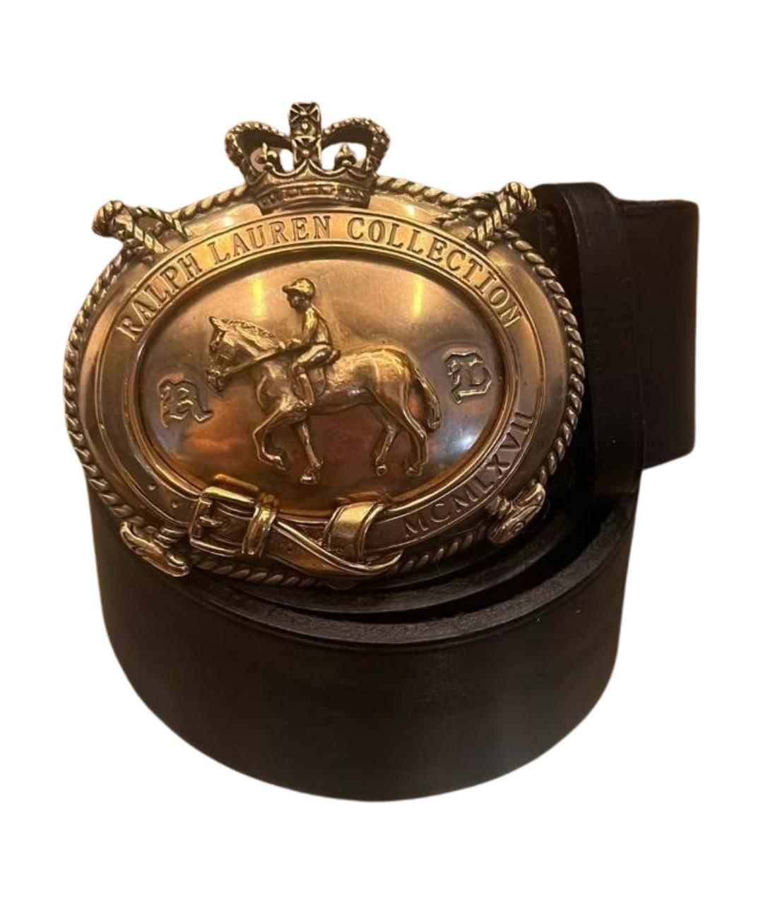 RALPH LAUREN COLLECTION Черный кожаный ремень, фото 1