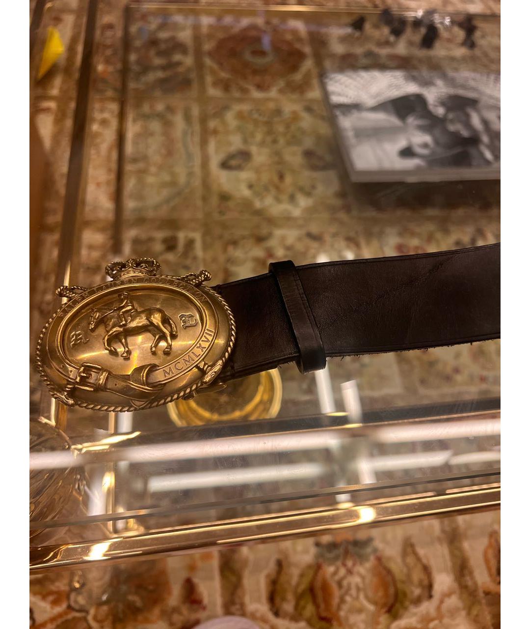 RALPH LAUREN COLLECTION Черный кожаный ремень, фото 2