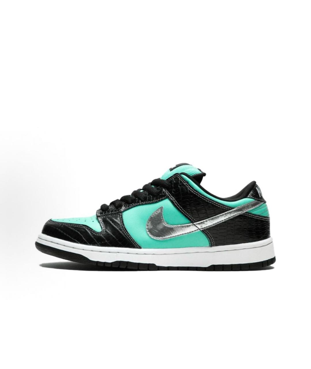 NIKE Бирюзовые кожаные низкие кроссовки / кеды, фото 3