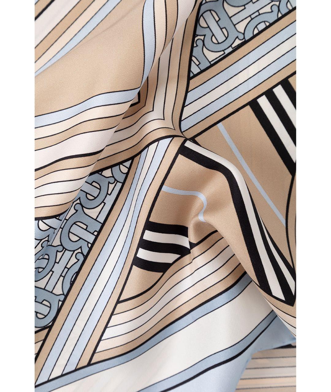 BURBERRY Голубой шелковый платок, фото 5