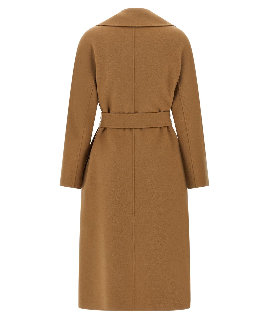 MAX MARA STUDIO Коричневое шерстяное пальто, фото 2