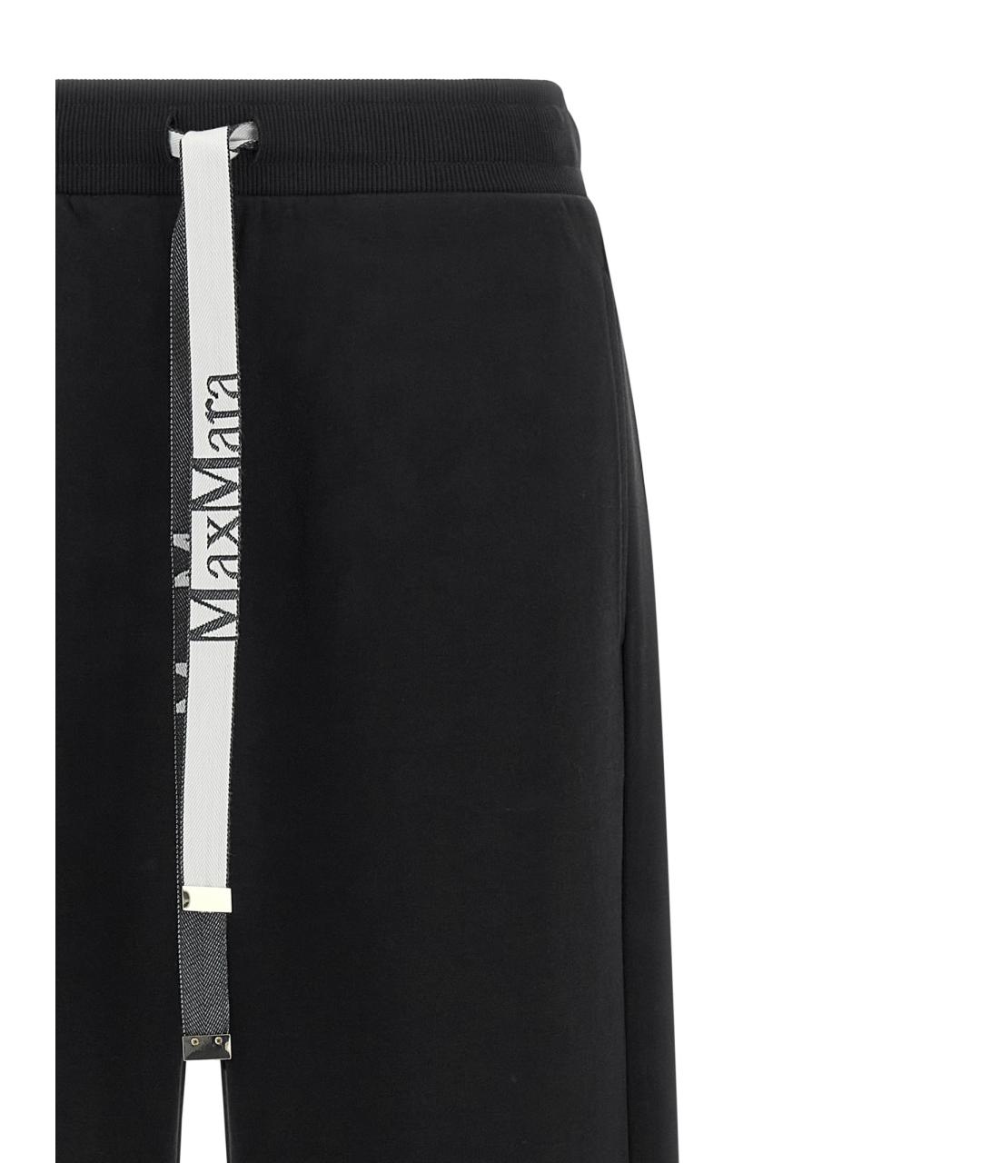 'S MAX MARA Черные хлопковые брюки широкие, фото 3