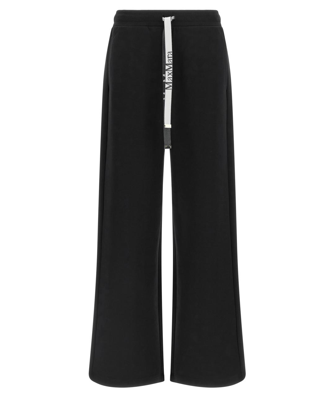 'S MAX MARA Черные хлопковые брюки широкие, фото 1