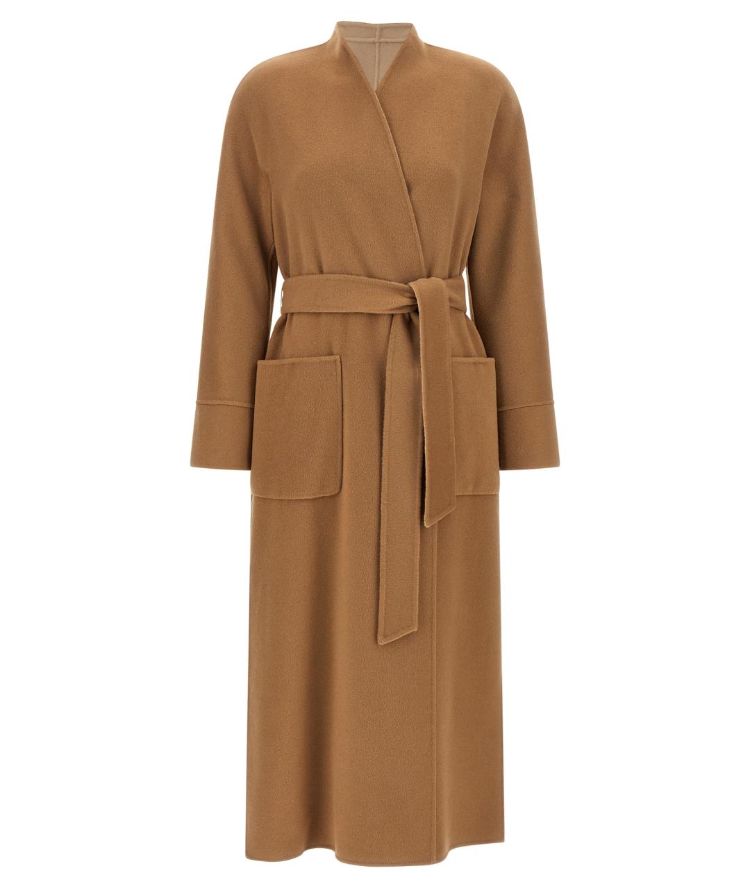 MAX MARA STUDIO Бежевое шерстяное пальто, фото 1