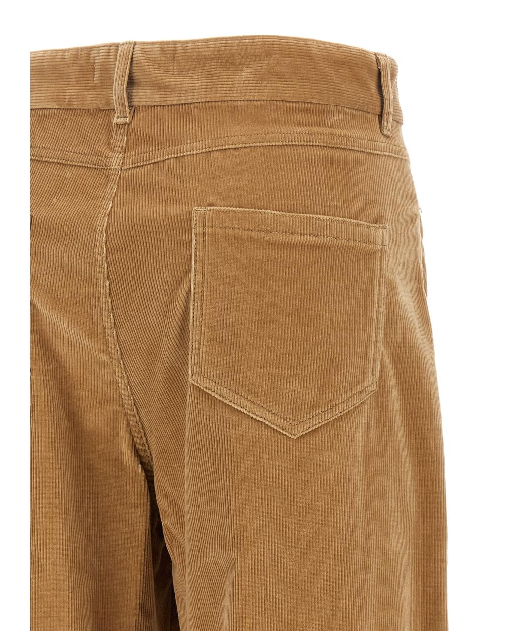 MAX MARA STUDIO Коричневые хлопковые прямые брюки, фото 4