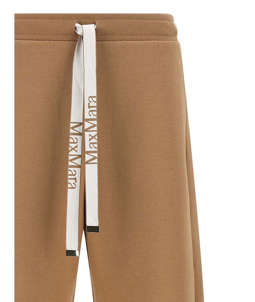 'S MAX MARA Бежевые хлопковые прямые брюки, фото 3